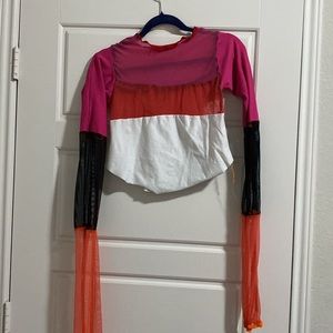 Patchwork Long Sleeve Shirt Size Medium (M)